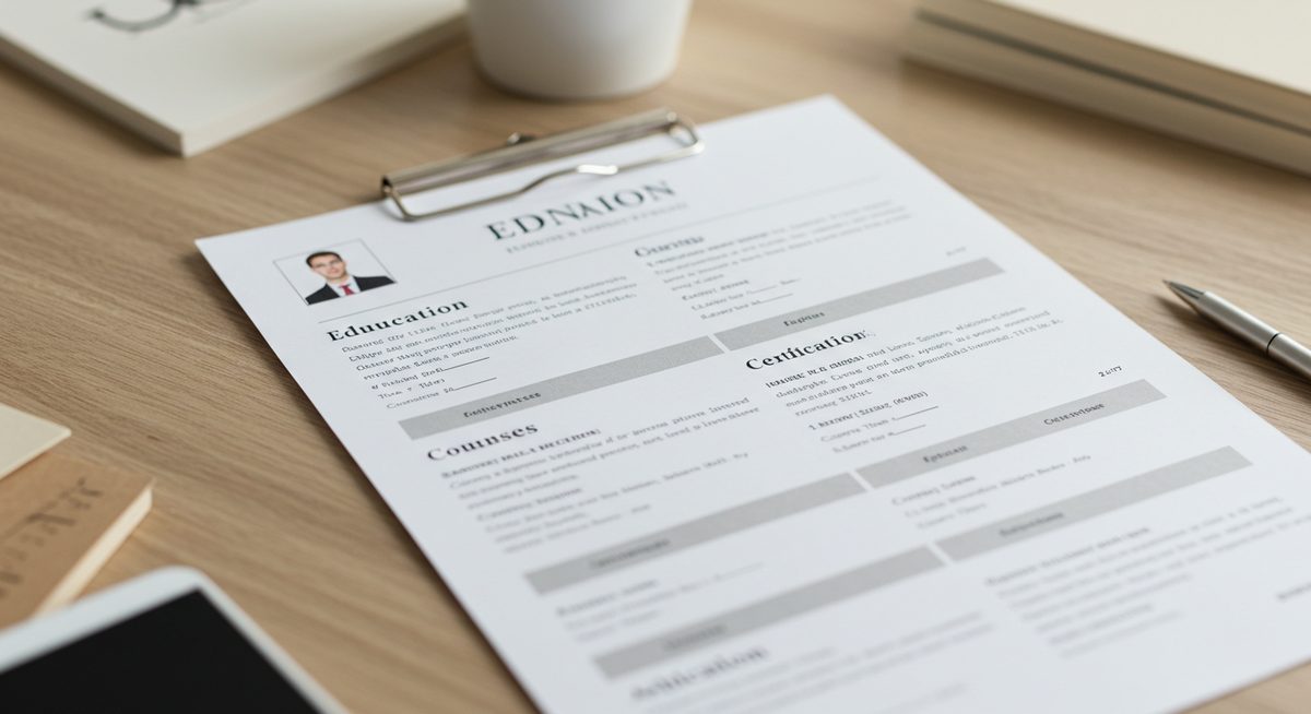 Qual Seção do Currículo Deve Incluir Cursos e Certificações Relevantes?